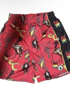Flow Society Men’s Lacrosse Shorts Monkeys Bananas Size Small